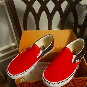 Vans Red/Black Checkerboard, Pristine Condition, Sz 7 Women